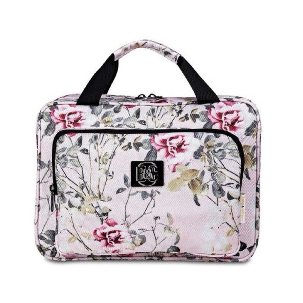 Bang & Carsen Hanging‎ Travel Toiletry Bag Women Large Spring Roses Pink Floral